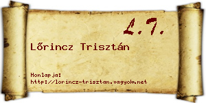 Lőrincz Trisztán névjegykártya